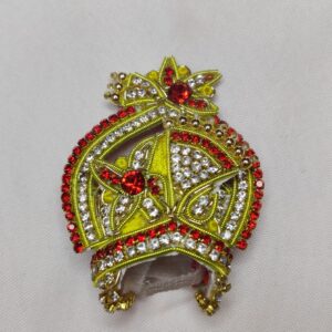Royal Red & Gold Handcrafted Crown Pagdi for Laddu Gopal