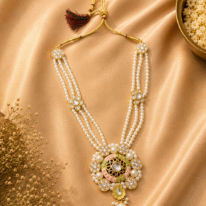 Divine Pearl Lotus Pendant Haar - Vastram by Monika