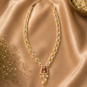 Divine Mirror Stone Pearl Pendant Haar - Vastram by Monika