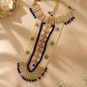 Shahi Neelam Kundan Pearl Haar - Vastram by Monika
