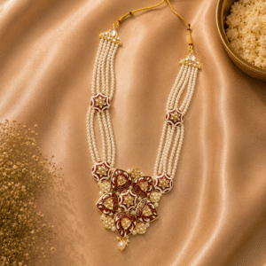 Divine Ruby Meenakari Pearl Haar - Vastram by Monika