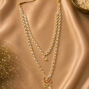 Divine Double-Layer Kundan Pearl Haar - Vastram by Monika