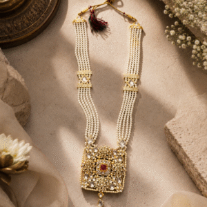 Divine Royal Pearl Kundan Pendant Haar - Vastram by Monika