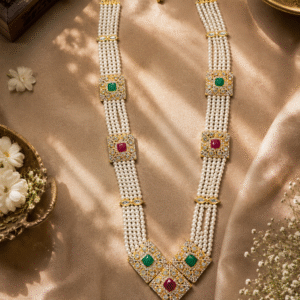 Rajsi Navratna Pearl Haar  - Vastram by Monika