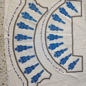 Handcrafted Blue Lace Net Toran for Mandir Door Decoration | Festive & Pooja Entrance Hanging