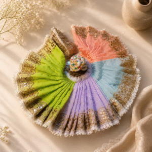 Premium Multicolor Designer Laddu Gopal Vastra Set | Handmade Krishna Shringar Dress for Thakur Ji